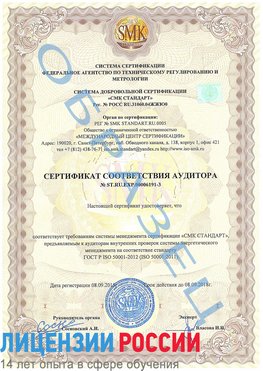 Образец сертификата соответствия аудитора №ST.RU.EXP.00006191-3 Карабаш Сертификат ISO 50001